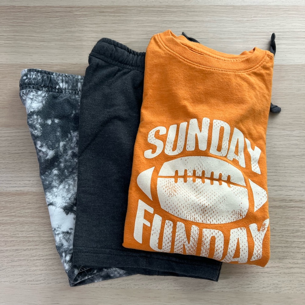 Cat & Jack Orange Dark Gray Kids Shorts & Shirt Bundle Boy’s 4T